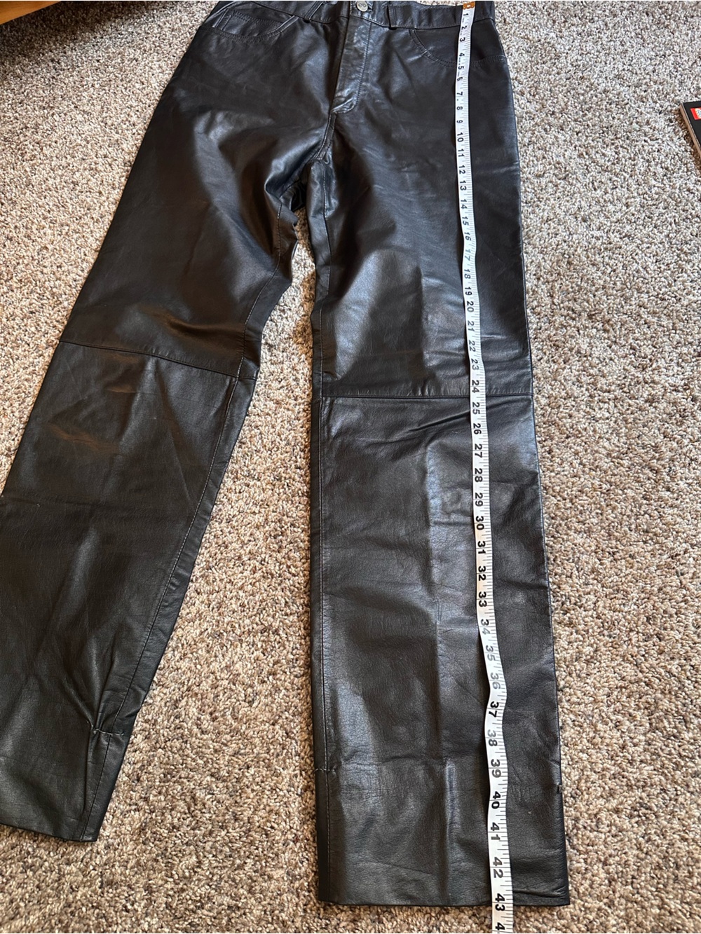 Women’s Vintage J.Palo Black Leather Pants. Classic Straight Fit - Picture 10 of 13